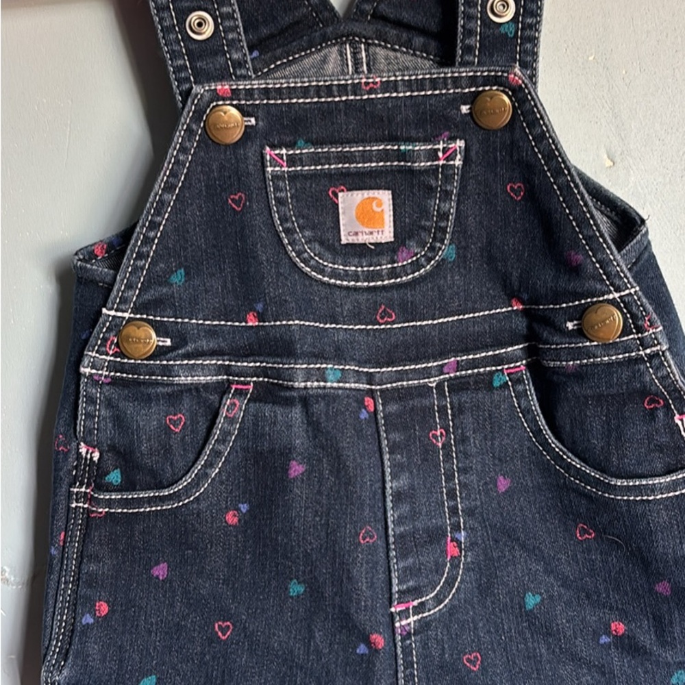 Carhartt Blue and Pink Overalls Playful Design